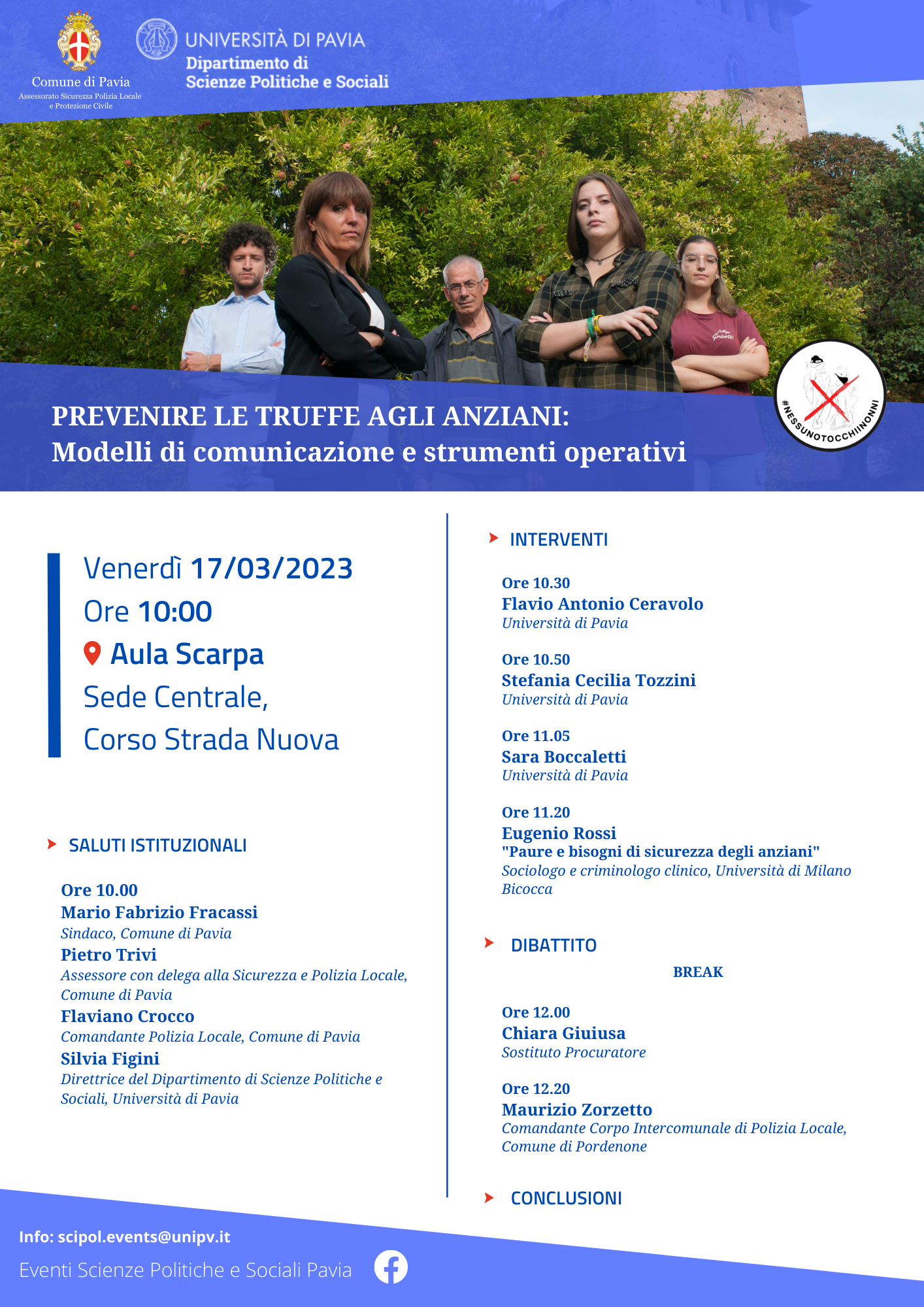 Locandina Convegno 17 Marzo "Prevenire le truffe agli anziani"